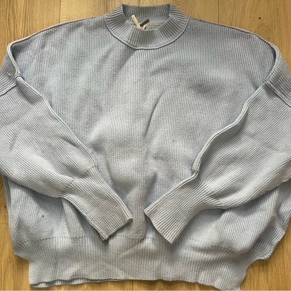 Free People Sweaters - Free People east street Pale Blue Ribbed Mock Neck Sweater
